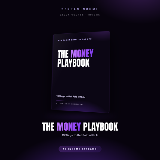 The Claude Money Playbook ebook course, black and purple 3D book cover